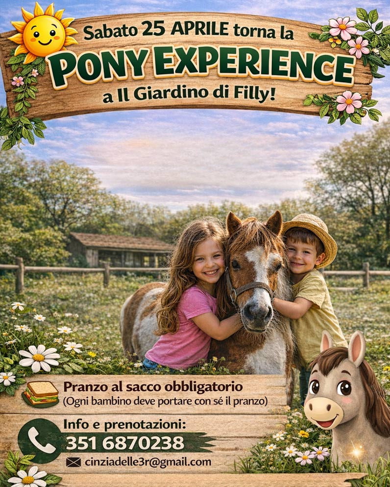 A giugno tornano i Campi Estivi de Il Giardino di Filly: un’esperienza educativa e divertente tra natura, pony, giochi d’acqua, laboratori creativi e attività all’aria aperta. Un’occasione speciale per far vivere ai bambini giornate indimenticabili lontano dalla routine.